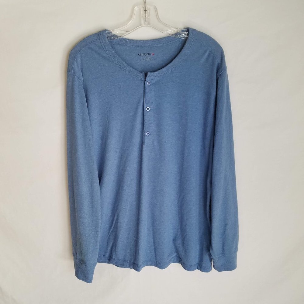 UNTUCKit Blue Long Sleeve Henley Shirt Men's Size XL‎
